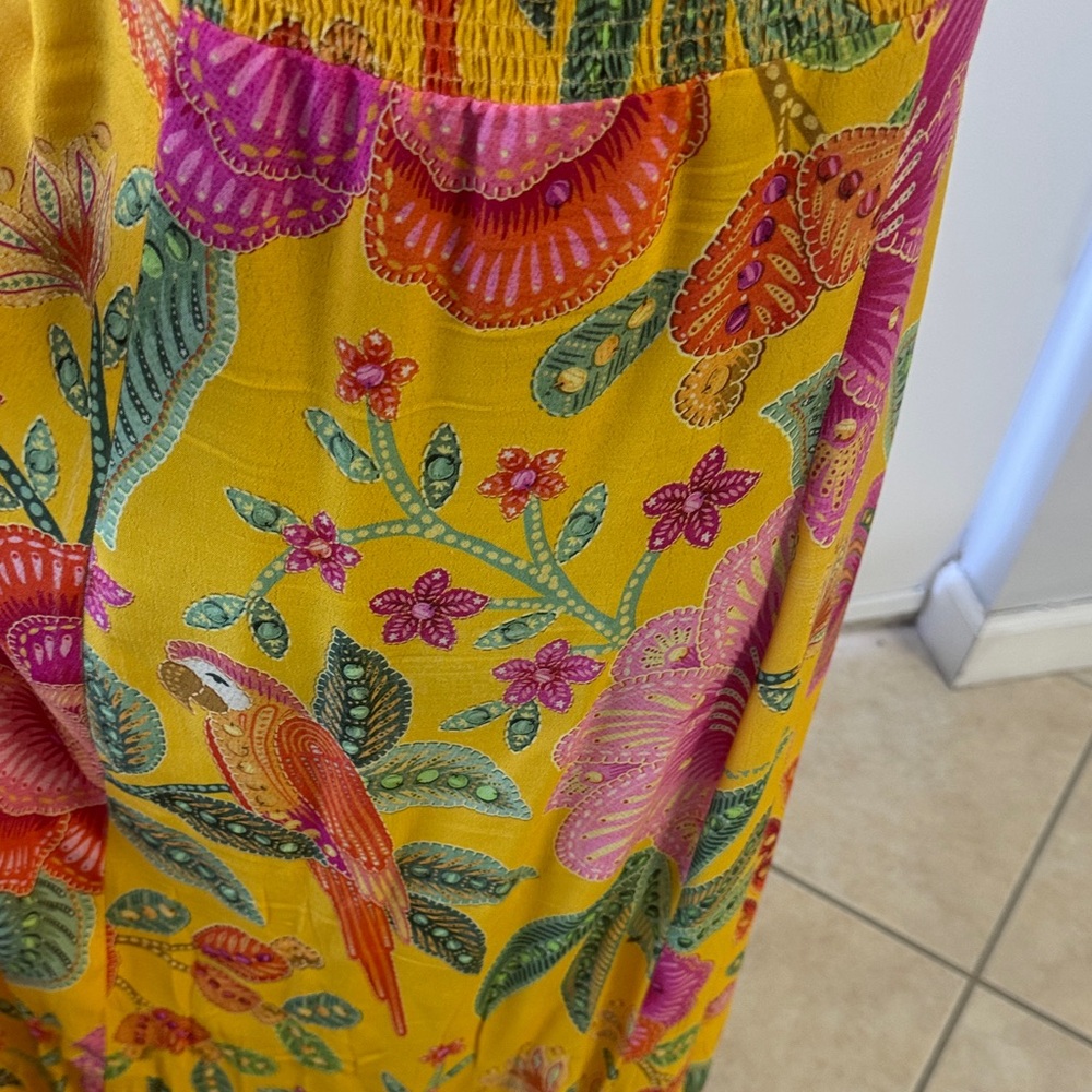 FARM Rio Yellow Floral Maxi Dress with Pink & Green Print - Picture 6 of 8